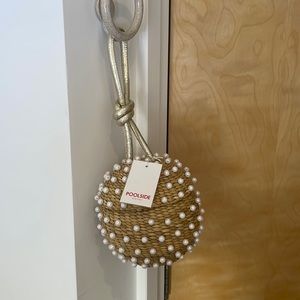 Poolside raffia pearl detail bag